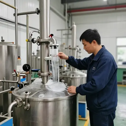 工厂用这套设备蒸馏纯水。
