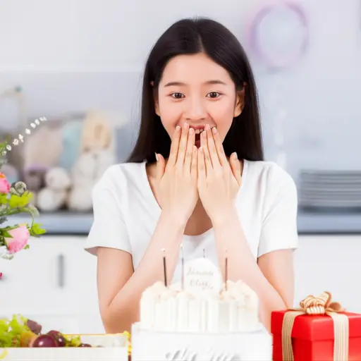 “天哪！你居然还记得我的生日！”她惊喜地说道。