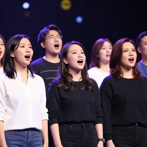 他们的嗓音产生了美妙的和谐音。