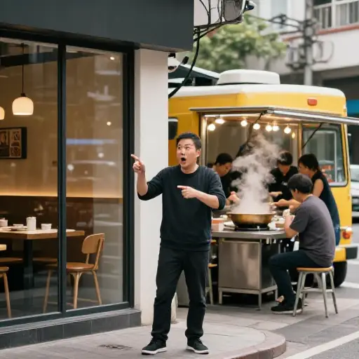 这家餐厅的面条好吃，但那个街边摊的那些更好吃。
