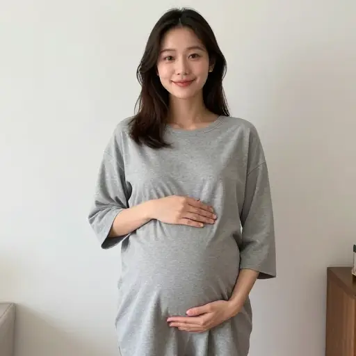 她怀孕五个半月了。