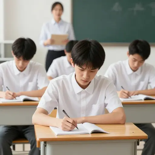 我有点紧张，因为这是我第一次参加大学入学考试。