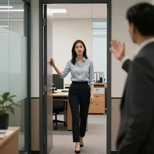 她叫我进她的办公室。