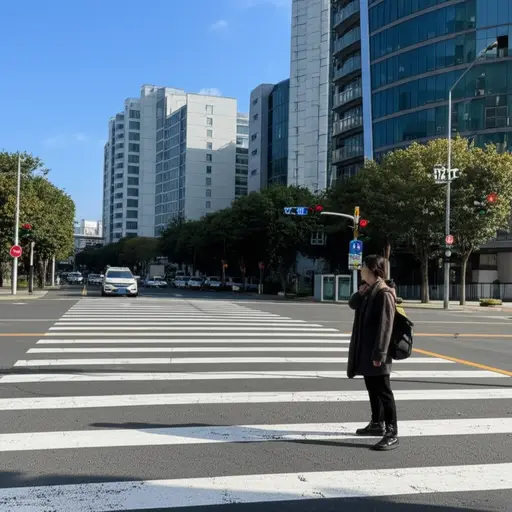 过马路时要小心。