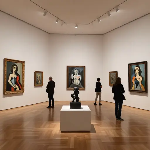 美术馆正在举办毕加索作品的回顾展。