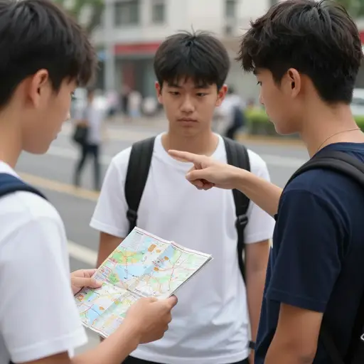 一位游客问了去博物馆的路。
