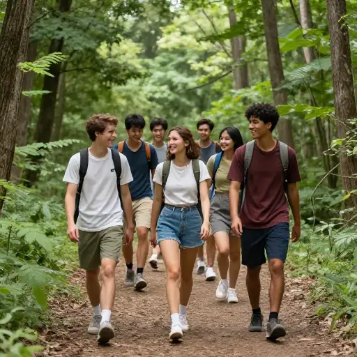 我们一整群朋友决定去远足，就像我们每月做的那样。