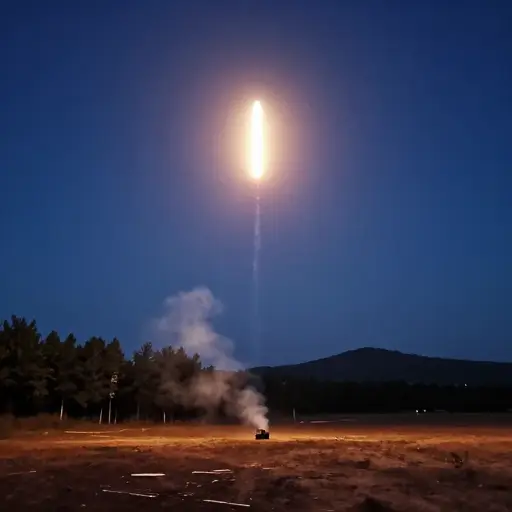 信号弹在夜空中突然亮起，照亮了整个区域。