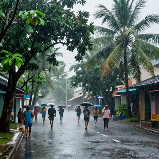 突如其来的大暴雨是热带季风季节的典型特征。