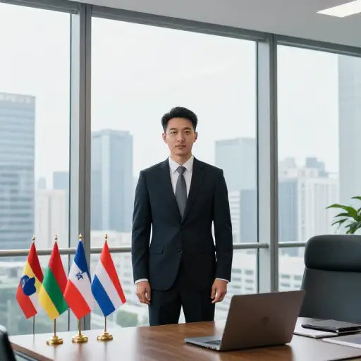 他在一家跨国公司担任高级执行官。