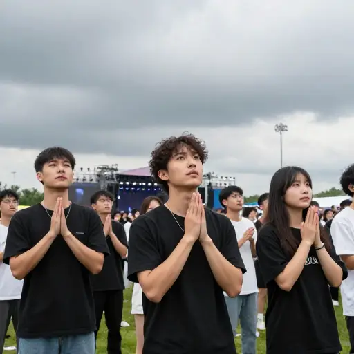 我们正祈求好运，希望户外音乐会不会被雨取消。