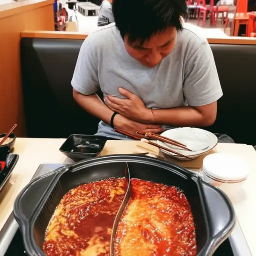 那顿辣火锅让我的胃很不舒服。