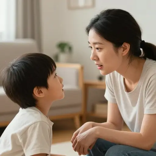 我喜欢观察母亲与她四岁孩子交流时那种小心而温柔的方式，她精心挑选词语，眼中带着温柔的目光。