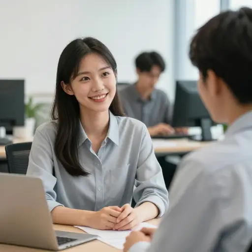 她倾心于她的新同事。