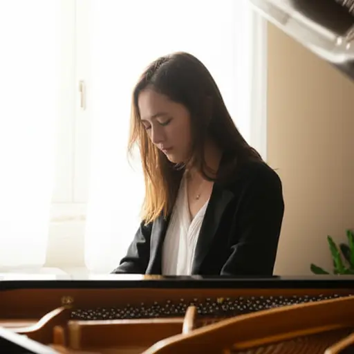 她创作了一首动人的歌曲来表达自己的感受。