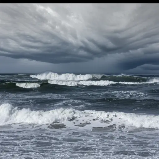 暴风雨中的海浪变得疯狂而危险。