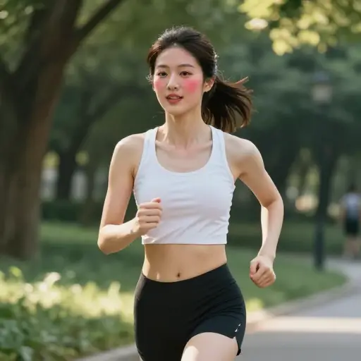 年轻和健康的生活方式让她有着容光焕发的肤色。