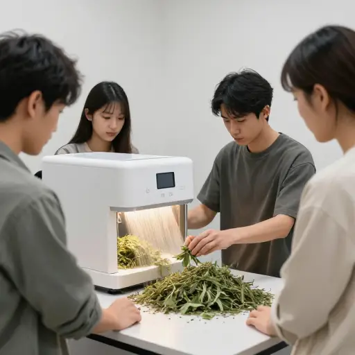 他们用特殊机器干燥这些草药以延长保存时间。