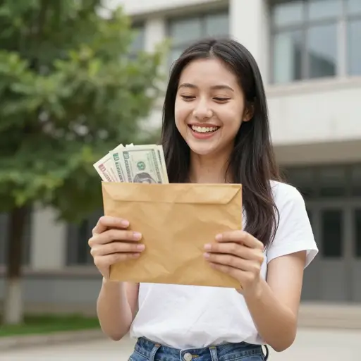 她获得了去那所大学的奖学金。