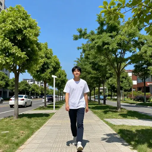 天气好的时候我走路回家。