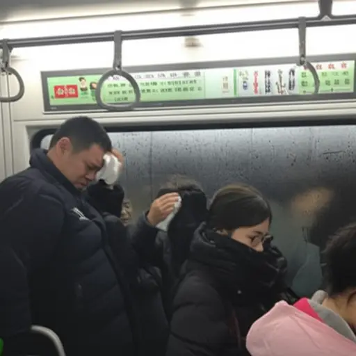 地铁里闷热的空气让人喘不过气来。
