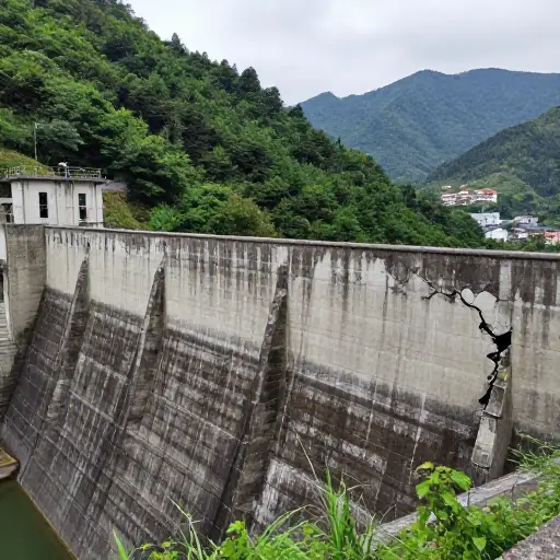 这座旧水坝被认为不安全，对附近城镇构成重大风险。