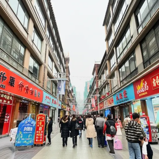 这个街区有很多商店和餐馆。