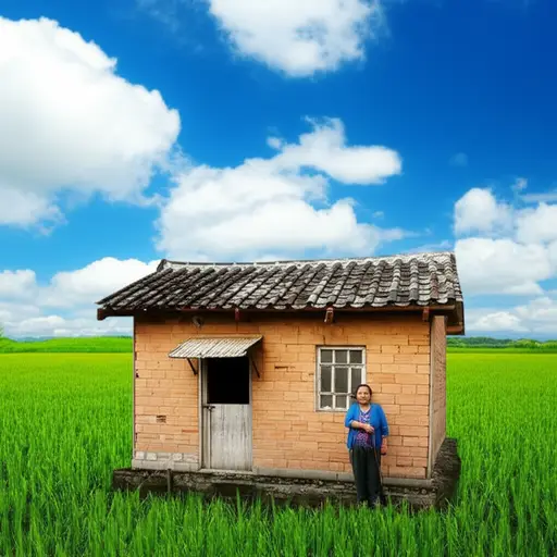 他的祖母住在乡下，那里有广阔的田野和清新的空气。