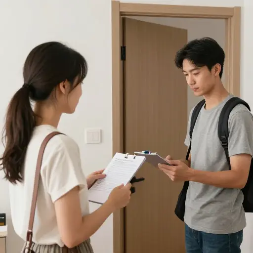 入住前，我们一起核对了物品清单。