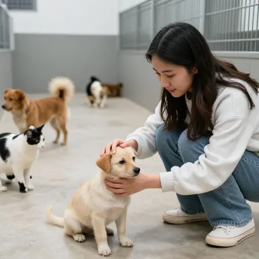 在动物收容所做志愿者对她来说是出于喜爱而做的艰苦工作。