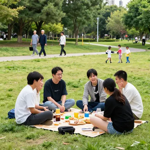 在周末，我们想在外面待多久就待多久。
