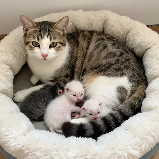 我的猫生了一窝小猫。