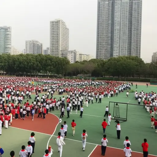 学校里大约有三百个孩子。