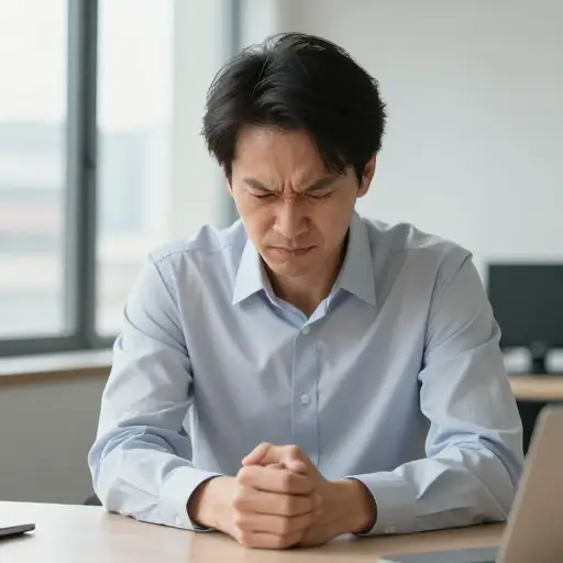 尽管很生气，他的脸上依然保持着平静的表情。