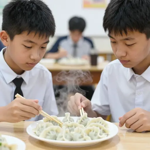 我们只花五元点了一盘饺子。