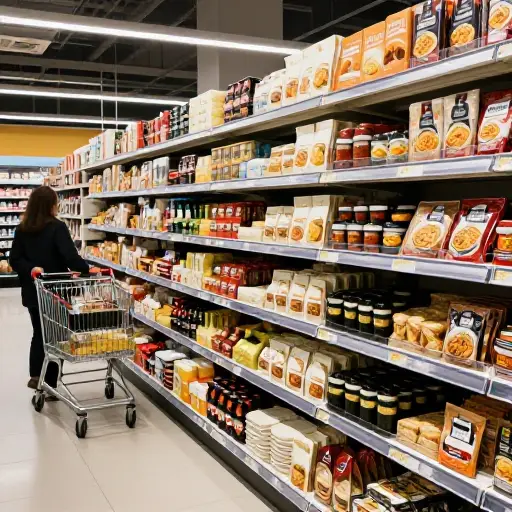 异国食品在超市里随处可见。