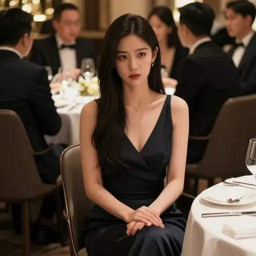 她在正式晚宴上拘谨的举止暴露了她的紧张。