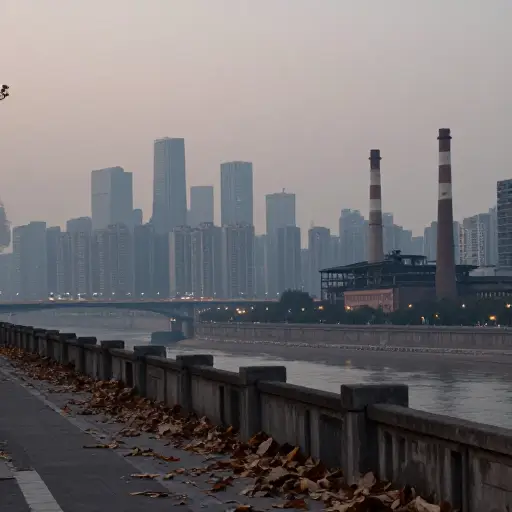 由于空气污染严重，今天整个城市都雾蒙蒙的。
