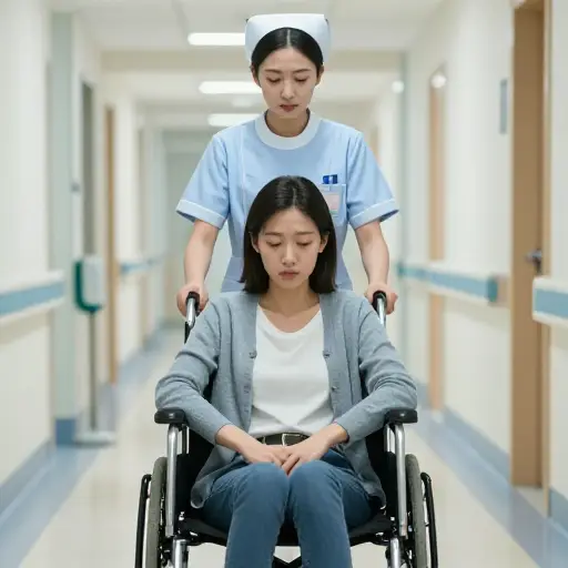 手术后，她有一个月的时间无法在没有协助的情况下行走。