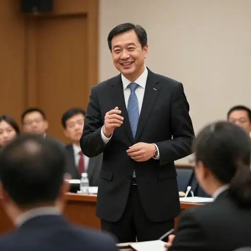 他的言论很得体。