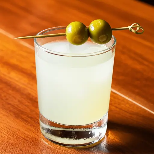 他点了一杯吉布森鸡尾酒，因为喜欢里面小洋葱的独特风味。