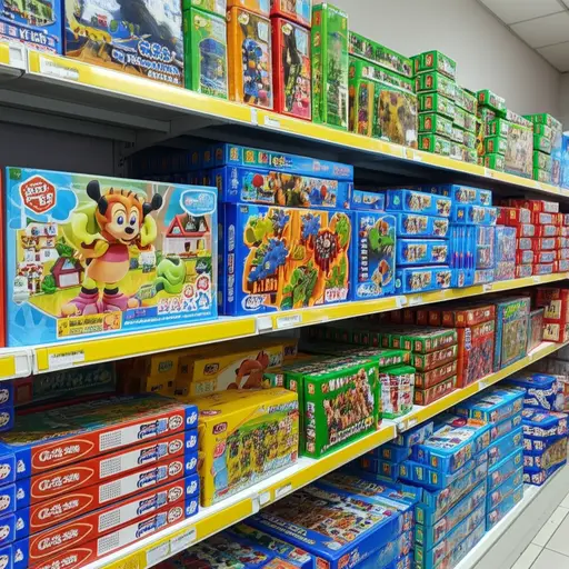 这个玩具店里有上百种不同的拼图可供选择。