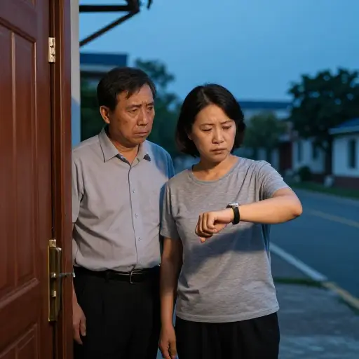 当他们的孩子迟到时，父母们忧心忡忡。