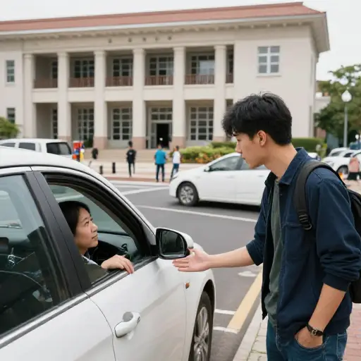 你能开车顺路送我到图书馆附近吗？我在那里有个会议。