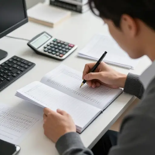 我必须把所有数字计算两遍，以确保我的账目准确无误。