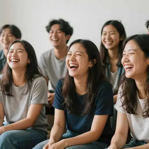 那些严肃的脸慢慢变成了笑容。