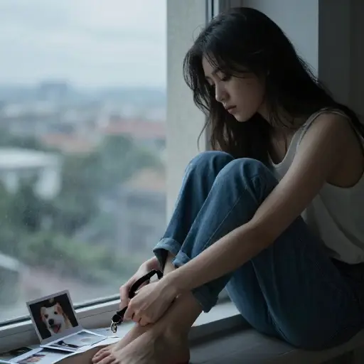 自从她的宠物去世后，她一直情绪低落。