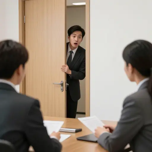 这名记者被抓住偷听了私人谈判。