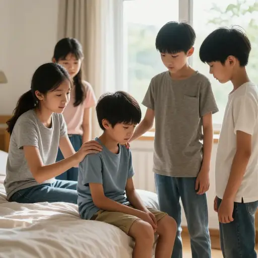 如果我是一个'坏孩子'并被打屁股，我会从我的兄弟姐妹那里寻求安慰。
