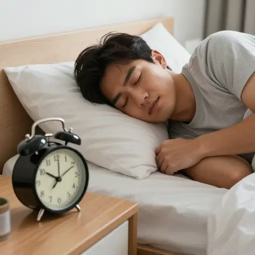 我刚闭上眼睛闹钟就响了。